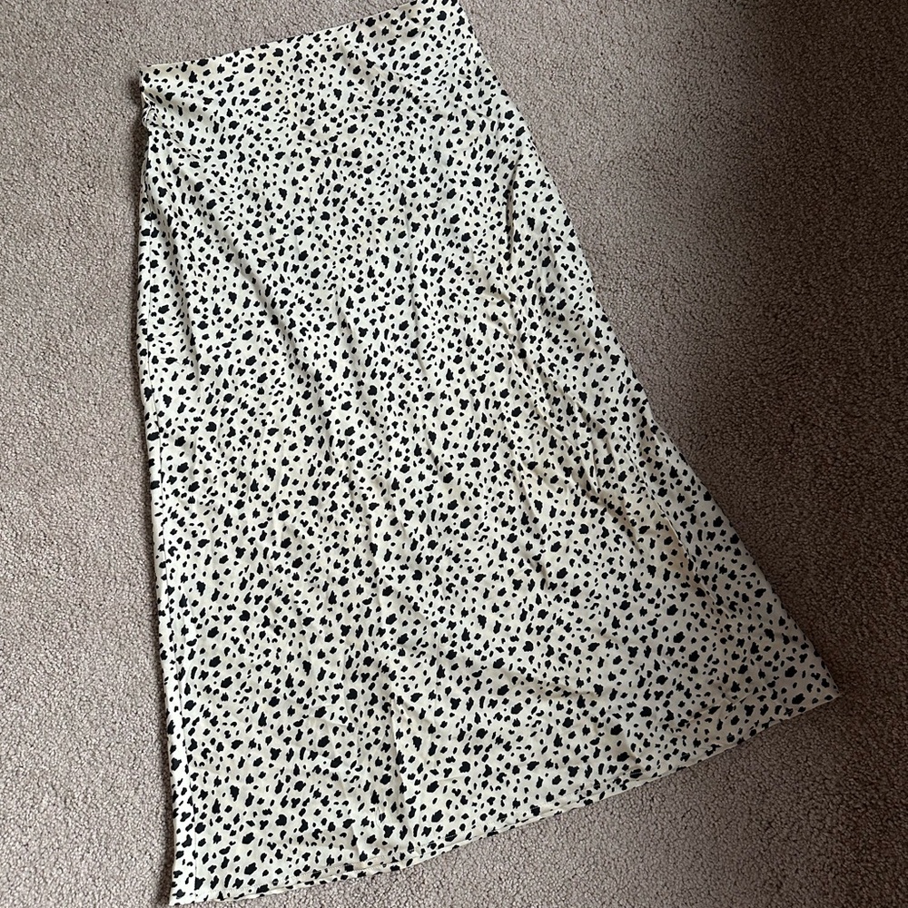 Silky Printed Midi Skirt